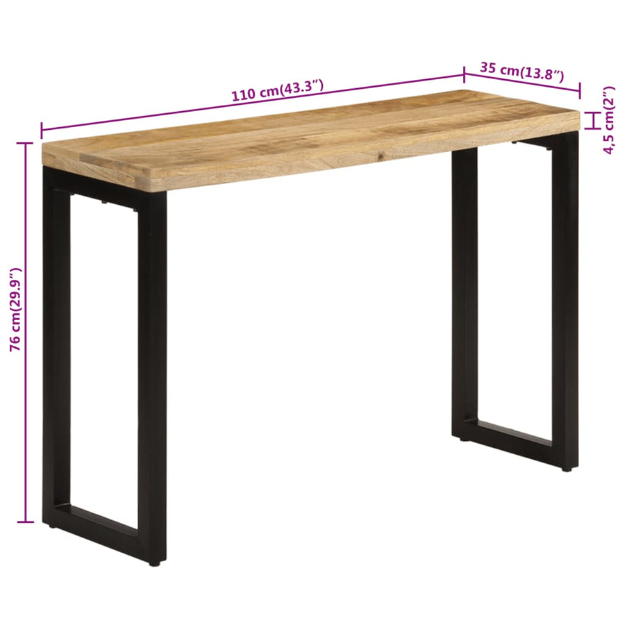 Wandtafel Massief Ruw Mangohout 110 x 35 x 76 cm massief mangohout