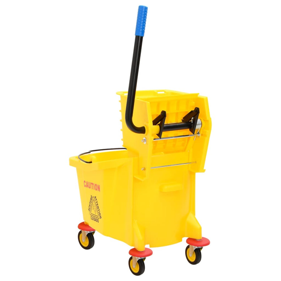 Dweilemmer Met Wringer En Wielen 36 L Polypropeen Geel 60 x 40 x 94 cm