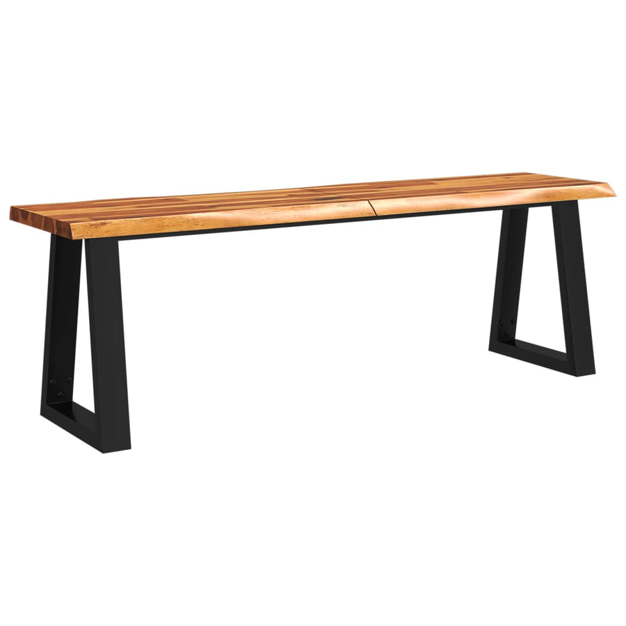 3-Delige Eethoek Met Natuurlijke Rand Massief Acaciahout 140 cm