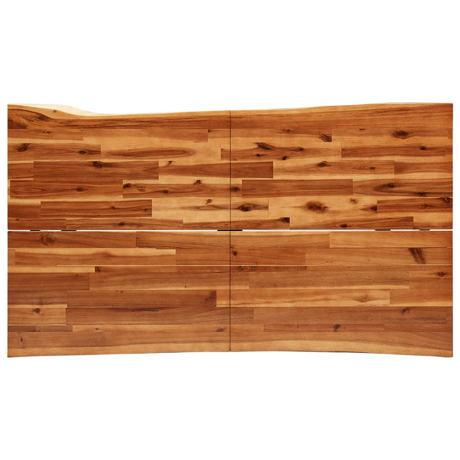 3-Delige Eethoek Met Natuurlijke Rand Massief Acaciahout 140 cm