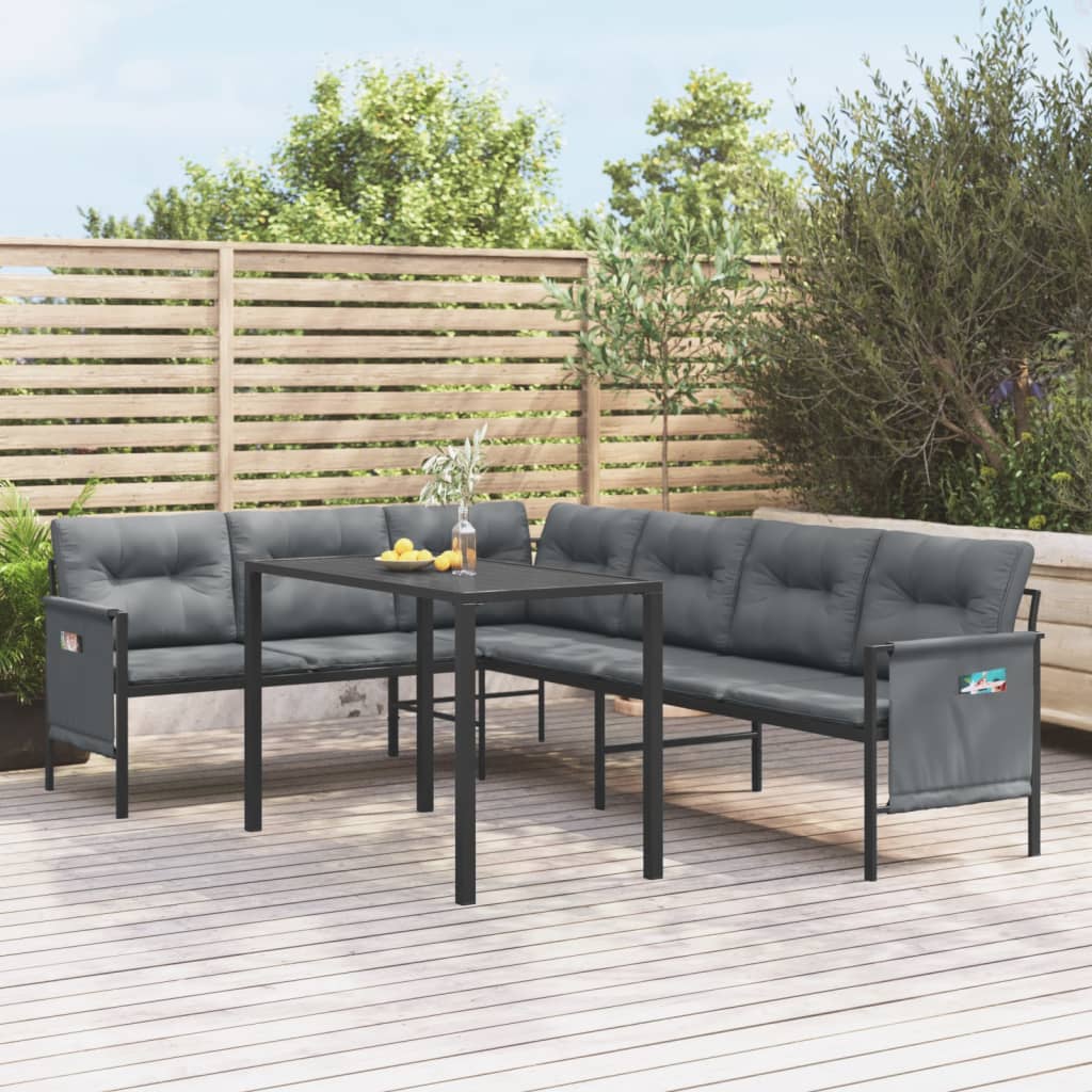 2-Delige Tuinset Staal Antracietkleurig