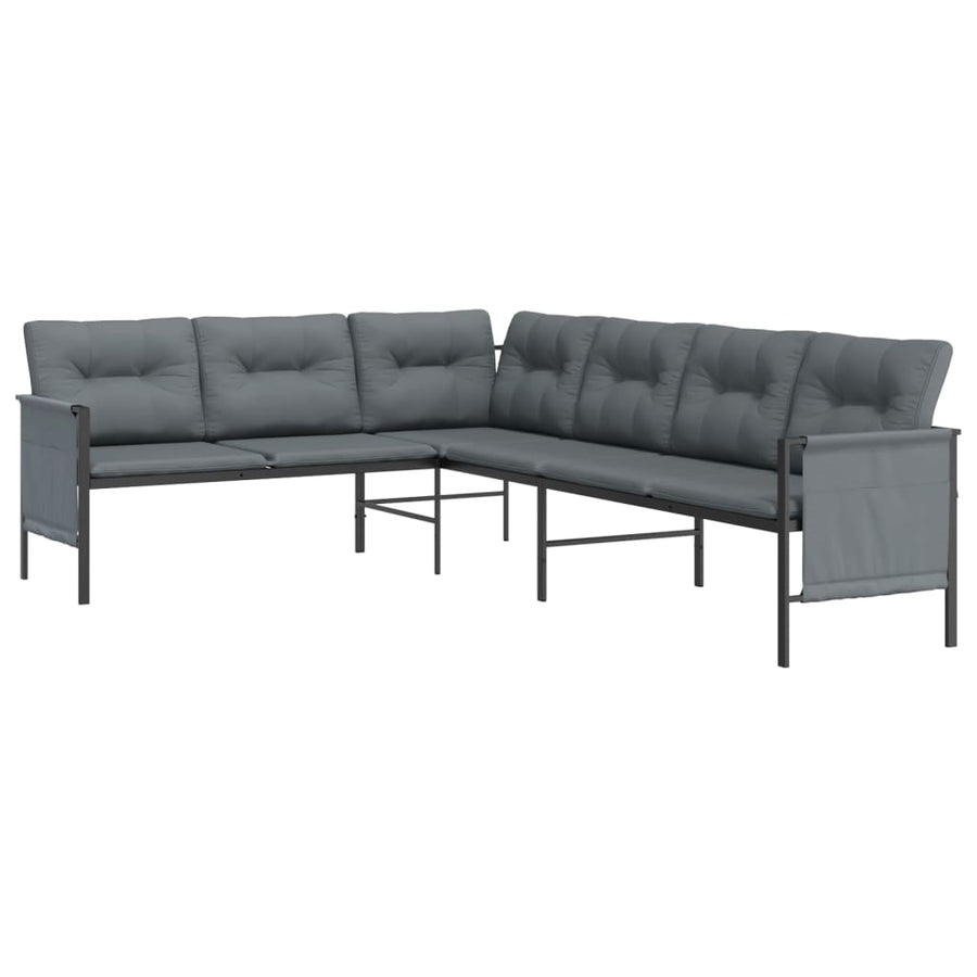 2-Delige Loungeset Staal Antracietkleurig hoek + Tafel