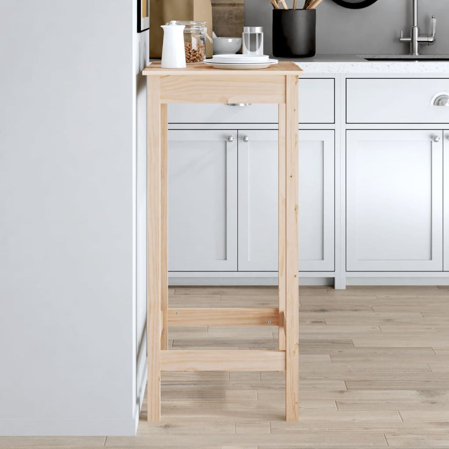 Bartafel Massief Grenenhout 50 x 50 x 110 cm Naturel
