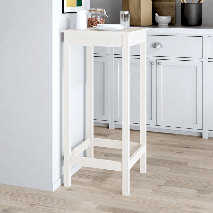 Bartafel Massief Grenenhout 50 x 50 x 110 cm Wit