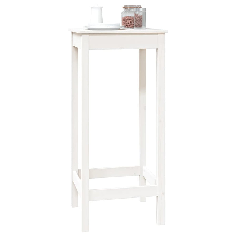 Bartafel Massief Grenenhout 50 x 50 x 110 cm Wit