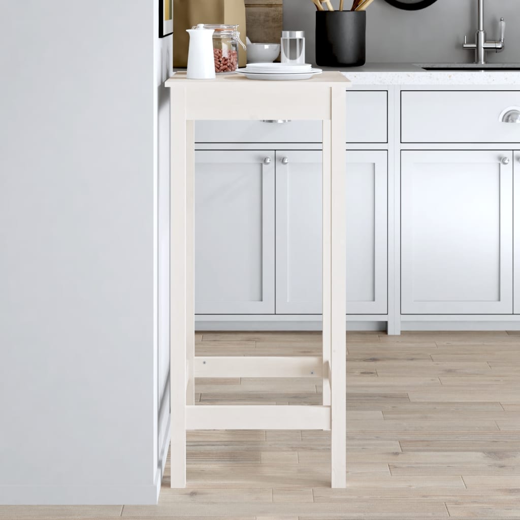 Bartafel Massief Grenenhout 50 x 50 x 110 cm Wit