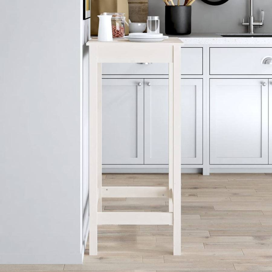 Bartafel Massief Grenenhout 50 x 50 x 110 cm Wit
