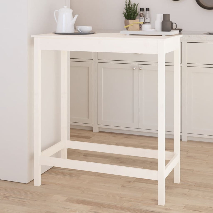 Bartafel Massief Grenenhout 100 x 50 x 110 cm Wit