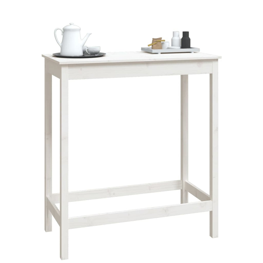 Bartafel Massief Grenenhout 100 x 50 x 110 cm Wit