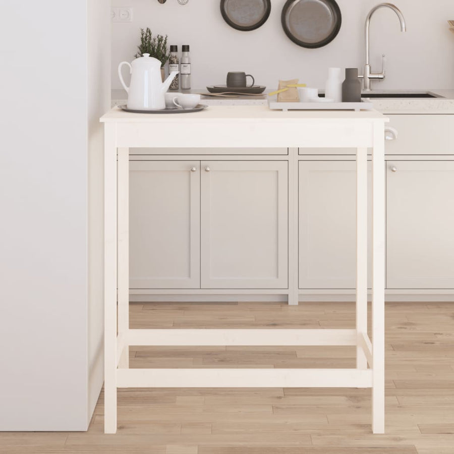 Bartafel Massief Grenenhout 100 x 50 x 110 cm Wit