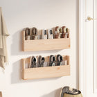 Wandschoenenrek massief grenenhout 59x9x23 cm 2 st