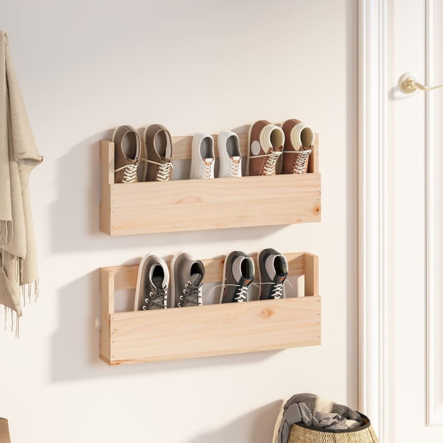 Wandschoenenrekken Massief Grenenhout Naturel 59 x 9 x 23 cm