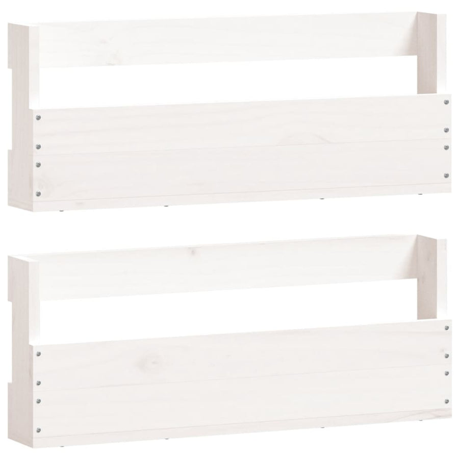 Schoenenrekken Massief Grenenhout Wit 59 x 9 x 23 cm