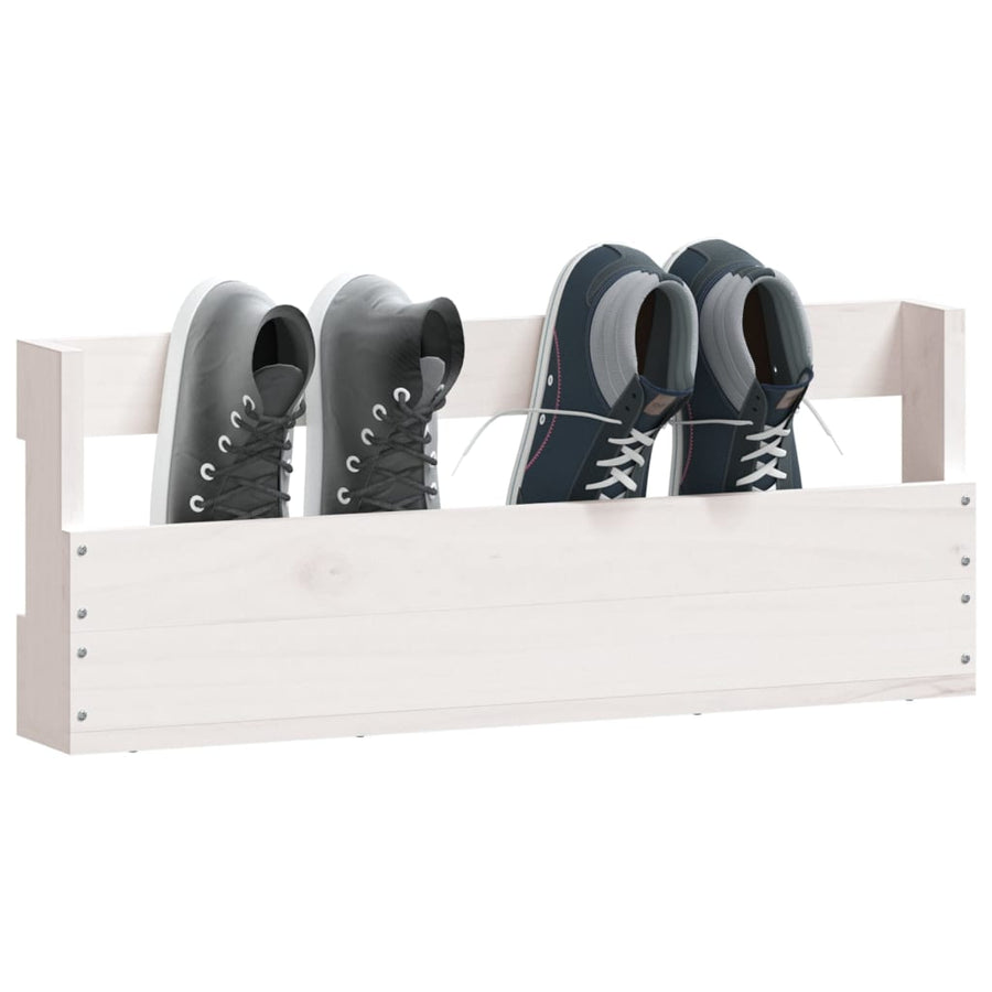 Schoenenrekken Massief Grenenhout Wit 59 x 9 x 23 cm