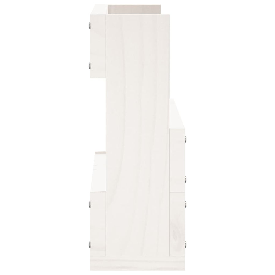 Schoenenrekken Massief Grenenhout Wit 59 x 9 x 23 cm