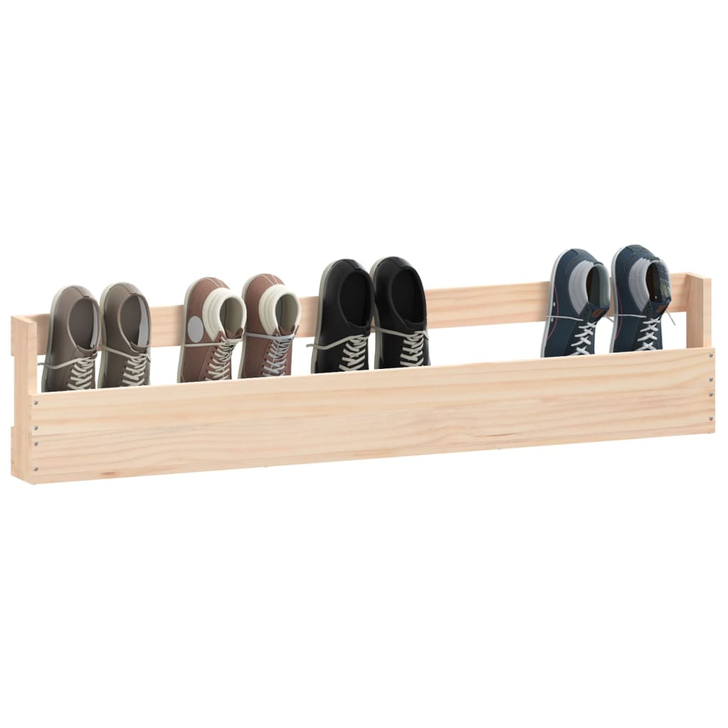 Wandschoenenrekken Massief Grenenhout Naturel 110 x 9 x 23 cm
