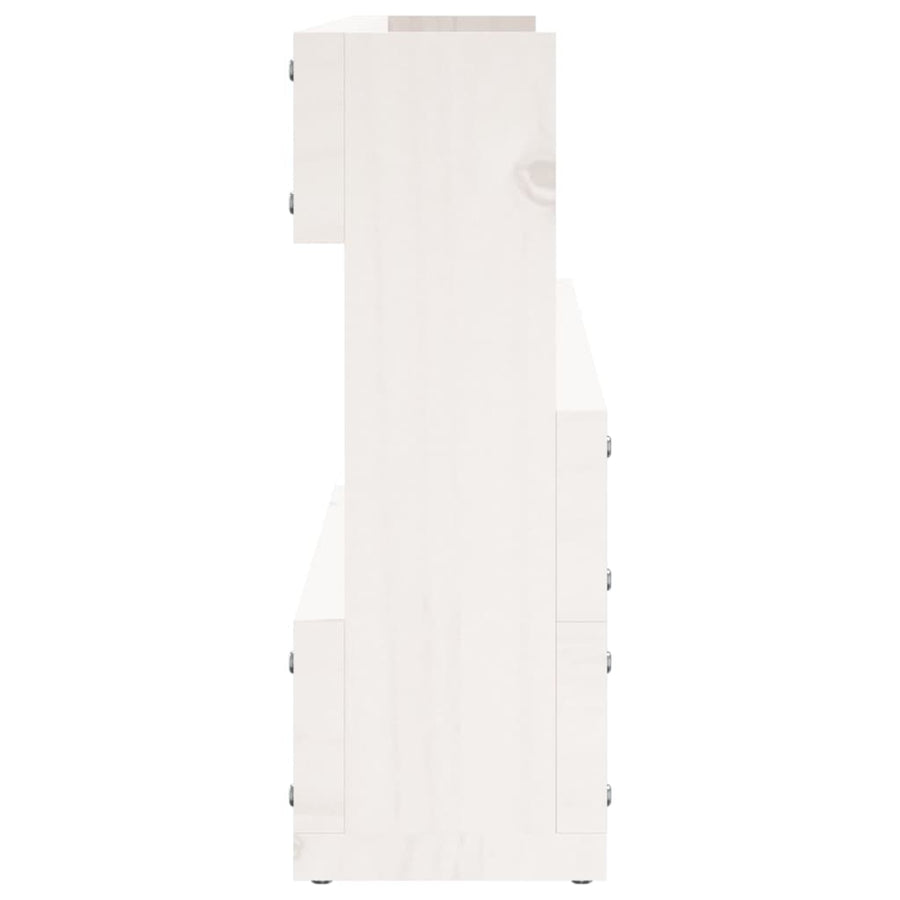 Wandschoenenrekken Massief Grenenhout Wit 110 x 9 x 23 cm