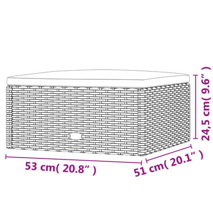6-delige Loungeset met kussens poly rattan zwart