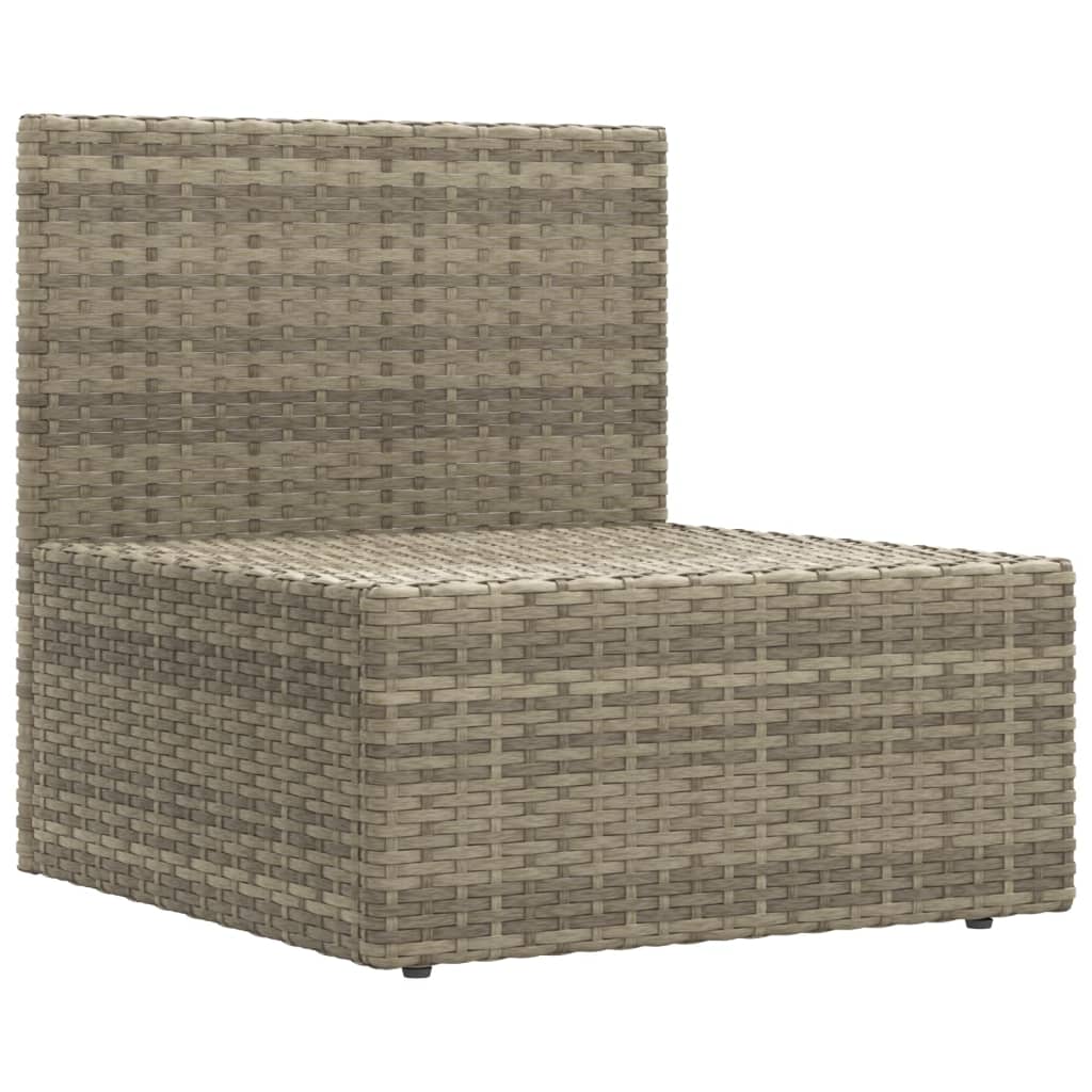-Delige Loungeset Met Kussens Poly Rattan Grijs 4x hoek + 6x midden + voetensteun