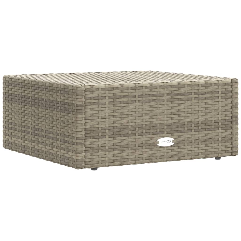-Delige Loungeset Met Kussens Poly Rattan Grijs 4x hoek + 6x midden + voetensteun