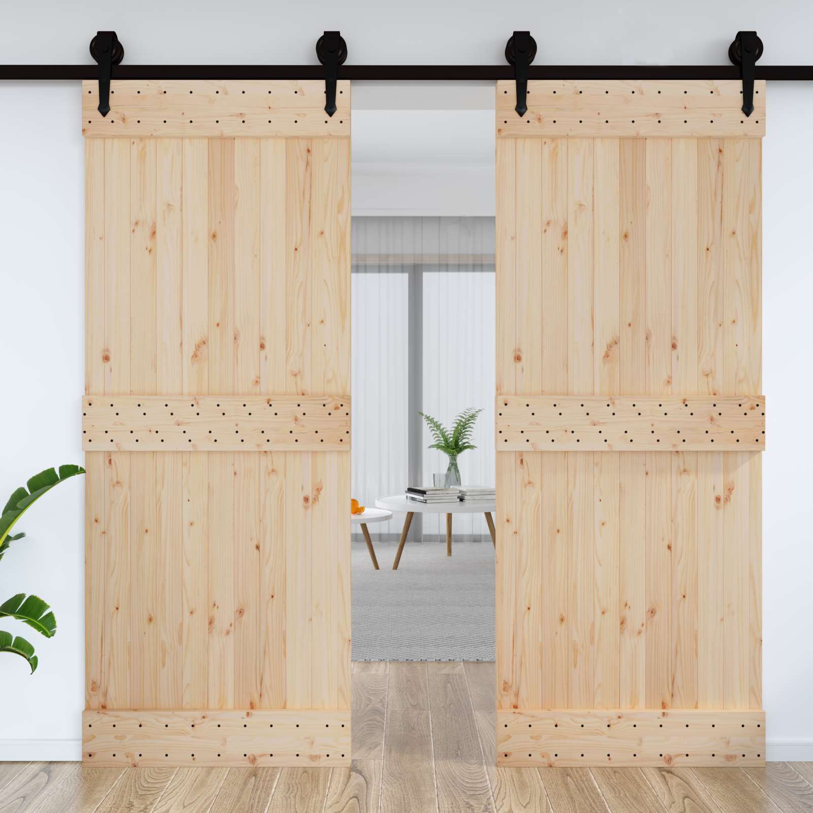 Deur NARVIK Naturel 90 x 210 cm Massief Grenenhout