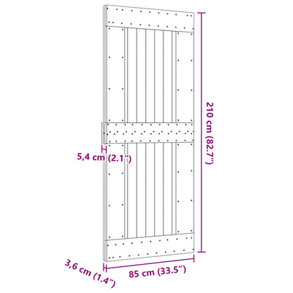 Deur NARVIK Naturel 85 x 210 cm Massief Grenenhout