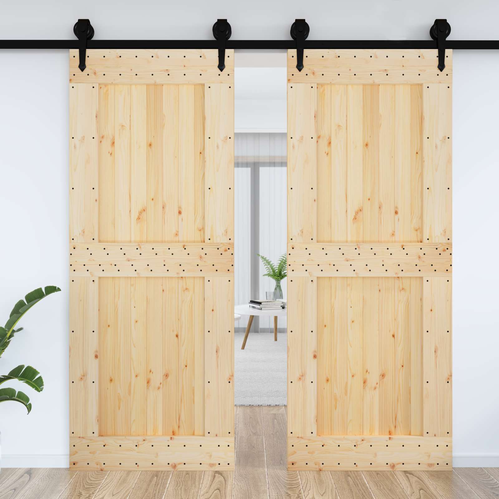 Deur NARVIK Naturel 90 x 210 cm Massief Grenenhout