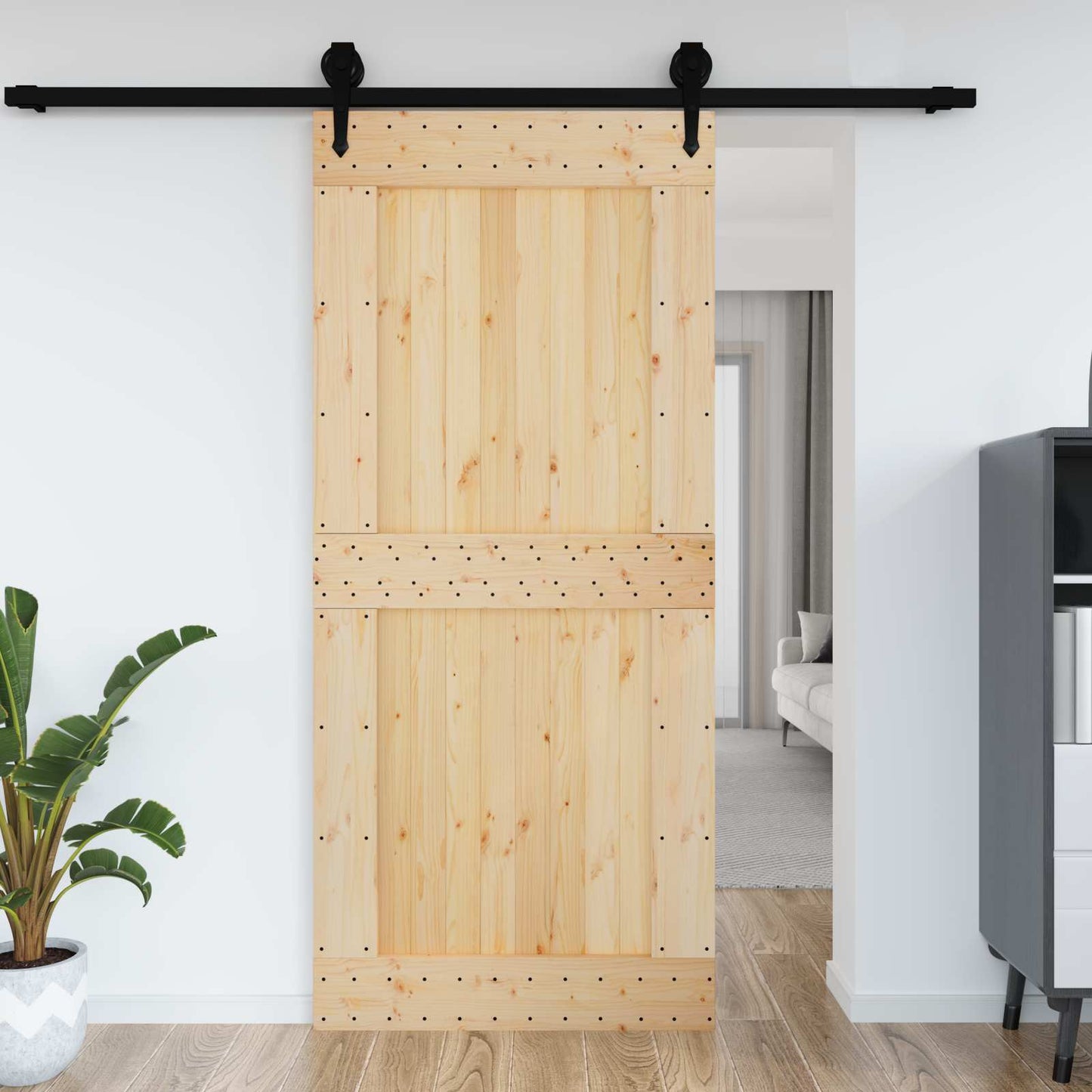 Deur NARVIK Naturel 100 x 210 cm Massief Grenenhout