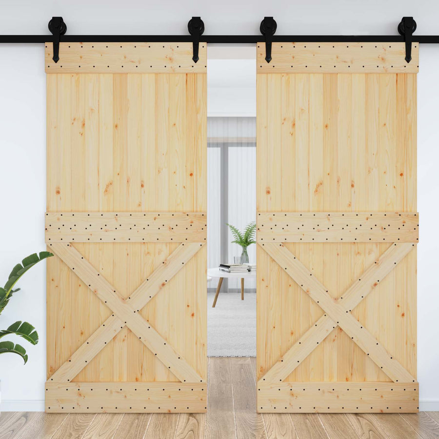 Deur NARVIK Naturel 100 x 210 cm Massief Grenenhout
