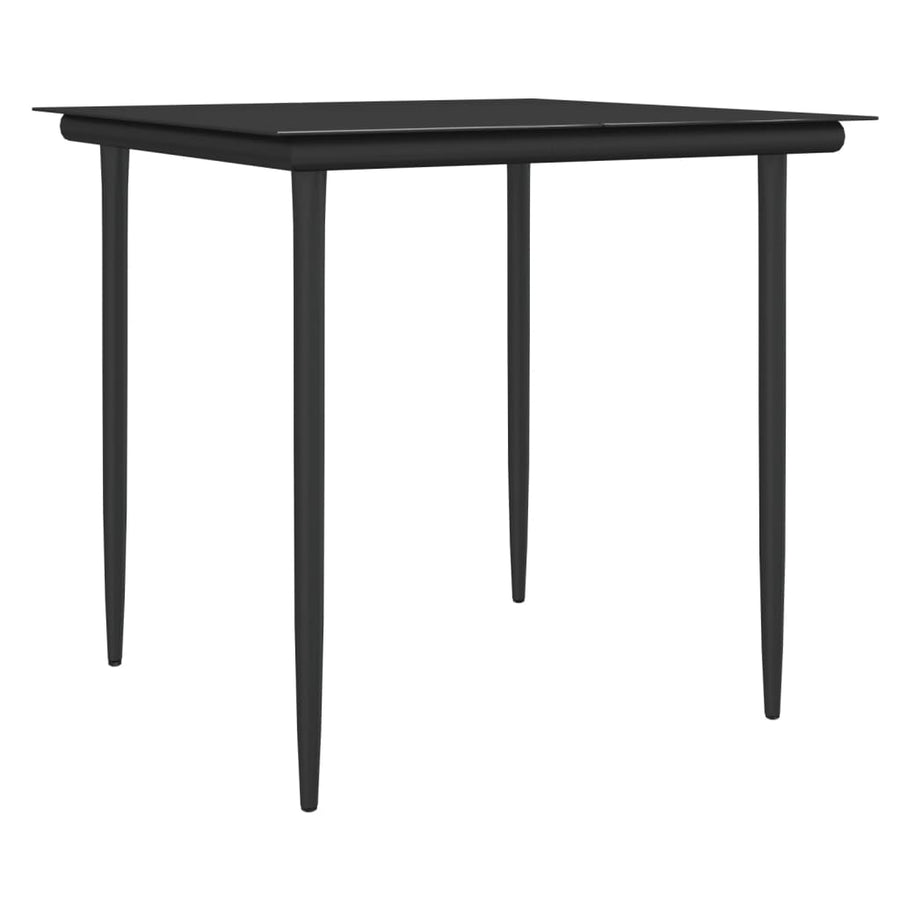 -Delige Tuinset Met Kussens Poly Rattan En Staal 3 80 cm tafellengte Zwart