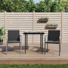 -Delige Tuinset Met Kussens Poly Rattan En Staal 3 80 cm tafellengte Zwart