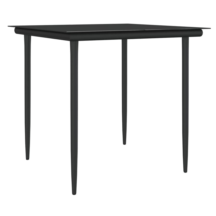 -Delige Tuinset Met Kussens Poly Rattan En Staal 5 80 cm tafellengte Zwart