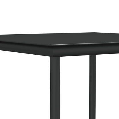 -Delige Tuinset Met Kussens Poly Rattan En Staal 5 80 cm tafellengte Zwart