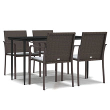 -Delige Tuinset Met Kussens Poly Rattan En Staal 5 140 cm tafellengte Bruin