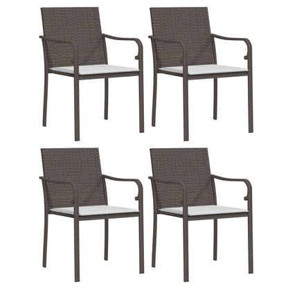 -Delige Tuinset Met Kussens Poly Rattan En Staal 5 140 cm tafellengte Bruin