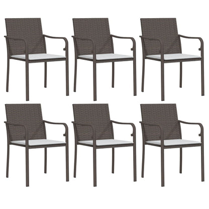 -Delige Tuinset Met Kussens Poly Rattan En Staal 7 140 cm tafellengte Bruin