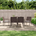 Tuinset 7-delig poly rattan staal bruin