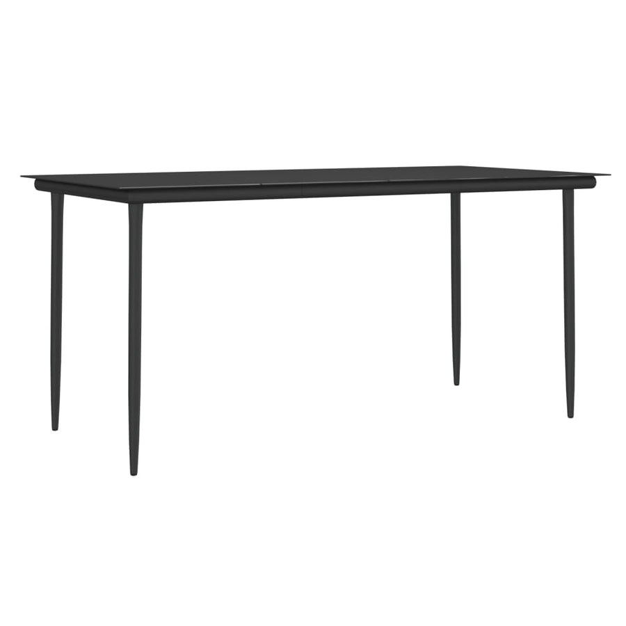 -Delige Tuinset Met Kussens Poly Rattan En Staal 7 160 cm tafellengte Zwart