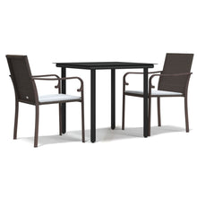 -Delige Tuinset Met Kussens Poly Rattan En Staal 3 80 cm tafellengte Bruin