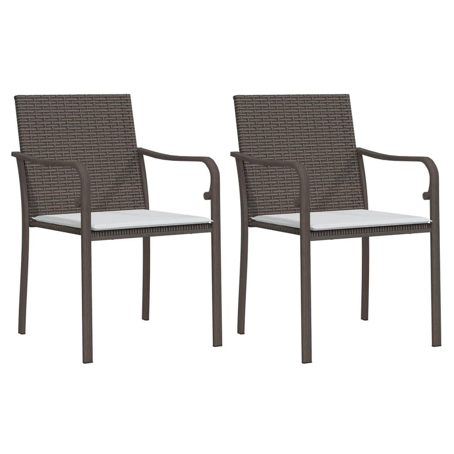 -Delige Tuinset Met Kussens Poly Rattan En Staal 3 80 cm tafellengte Bruin