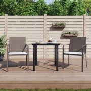 Tuinset 3-delig poly rattan staal met kussens