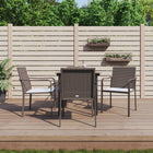 Tuinset 5-delig poly rattan staal met kussens