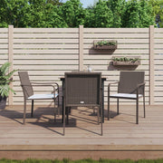 Tuinset 5-delig poly rattan staal met kussens