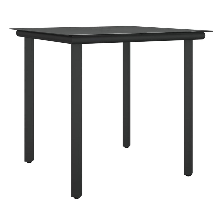 -Delige Tuinset Met Kussens Poly Rattan En Staal 3 80 cm tafellengte Zwart