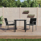 -Delige Tuinset Met Kussens Poly Rattan En Staal 3 80 cm tafellengte Zwart