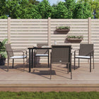 Tuinset 5-delig poly rattan staal bruin