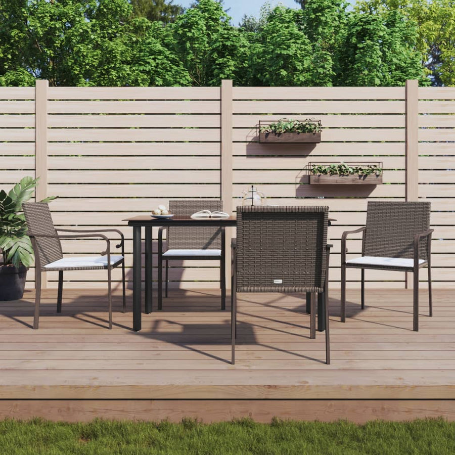 -Delige Tuinset Met Kussens Poly Rattan En Staal 5 140 cm tafellengte Bruin