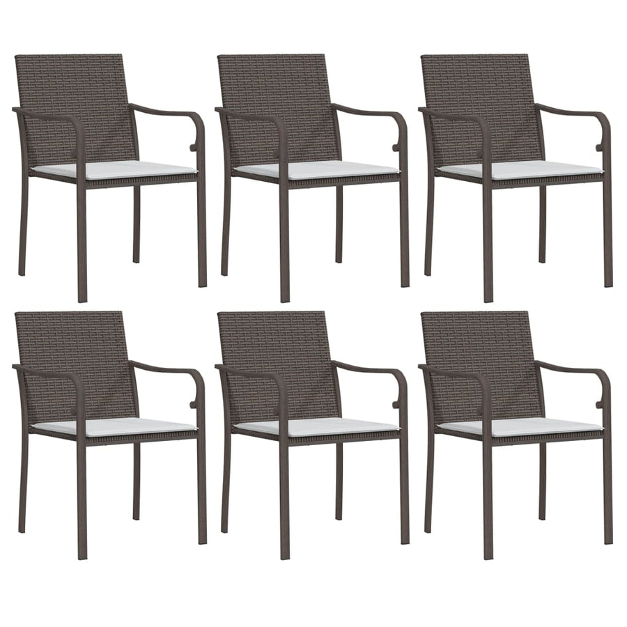 -Delige Tuinset Met Kussens Poly Rattan En Staal 7 140 cm tafellengte Bruin