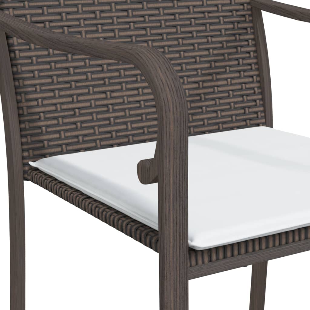 -Delige Tuinset Met Kussens Poly Rattan En Staal 7 140 cm tafellengte Bruin