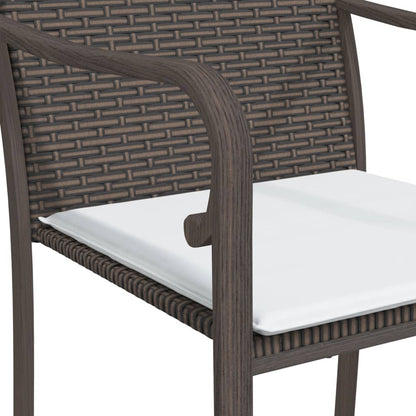 -Delige Tuinset Met Kussens Poly Rattan En Staal 7 140 cm tafellengte Bruin